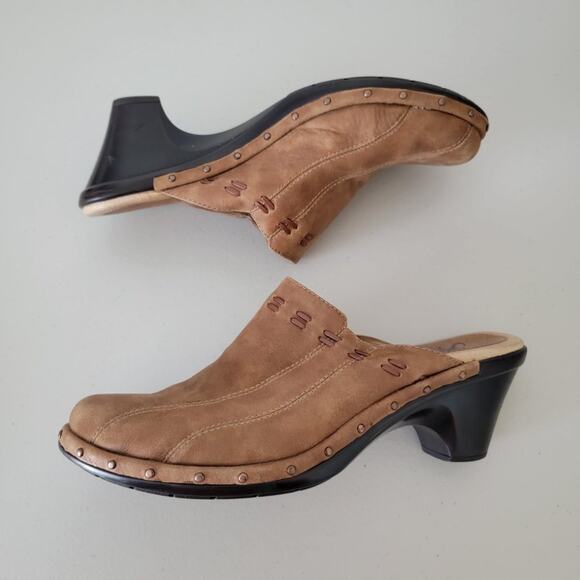 Sofft Leather Clog Wide Mule Camel Color Womans Size 8.5 Slip On - Picture 6 of 12